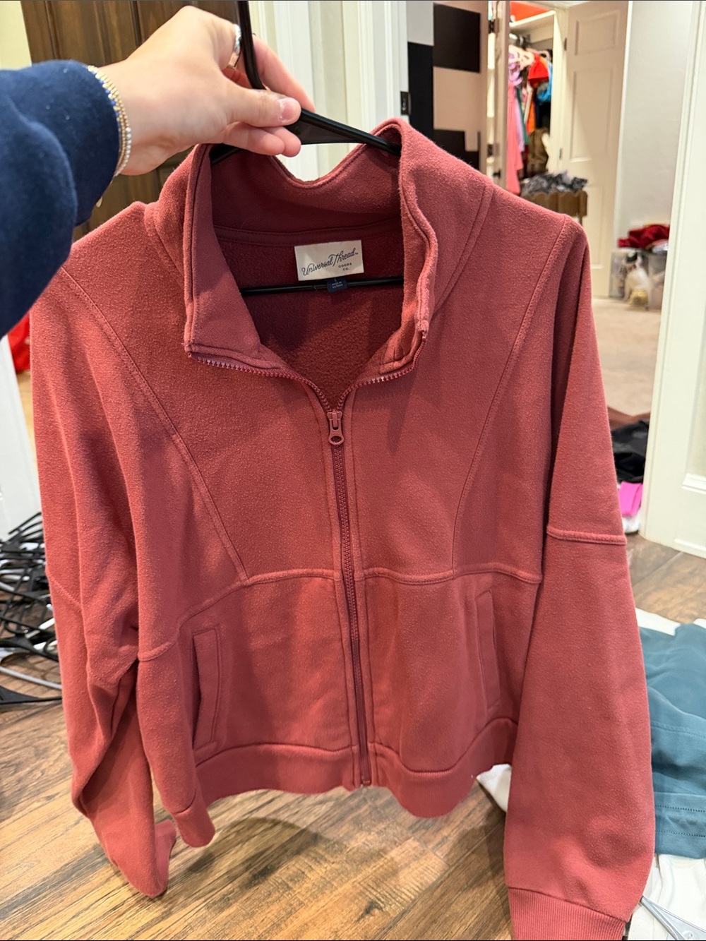 Universal Thread Dusty Rose Full-Zip Fleece Jacket